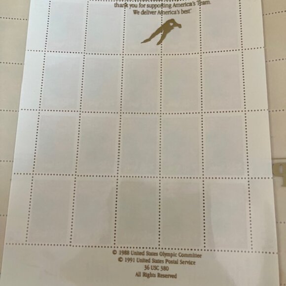 5 sheets of vintage 1988 Olympic Stamp Collection printed 1991 / 200 total - Picture 6 of 6